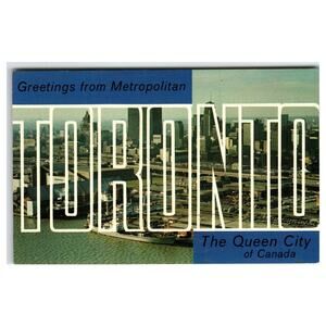 Vtg Greetings from Metropolitan Toronto The Queen City Postcard George Hunter